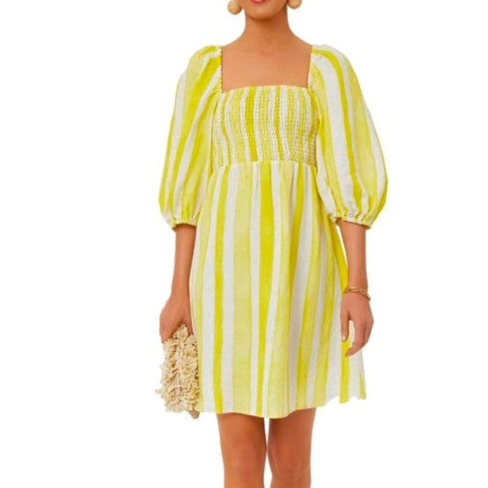 Tuckernuck Striped Yellow and White Mini Dress